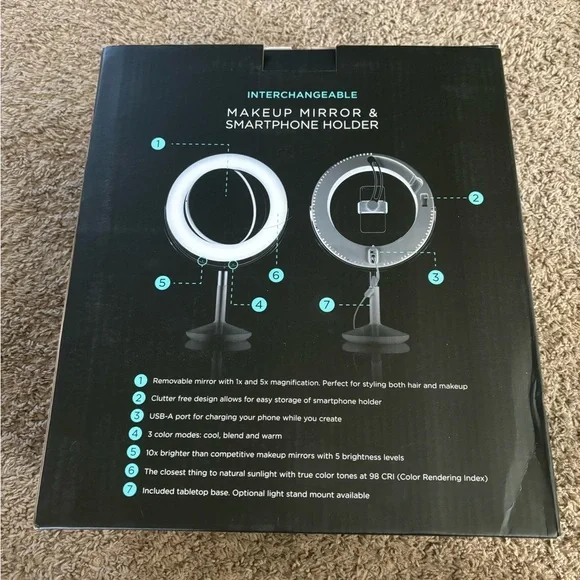 Ring Lighting Makeup Mirror - Picture 2 of 2